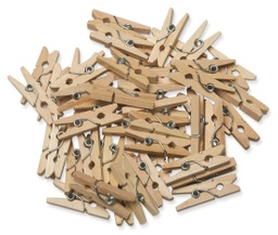 [AC365701 PAC] 50ct Mini Spring 1&quot; WoodCrafts Spring Clothespins