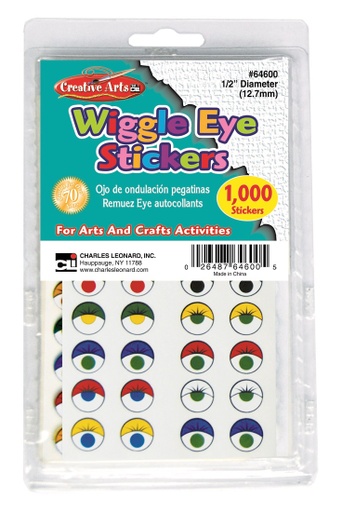 [64600 CLI] Wiggle Eye Stickers Assorted Color & Styles 1000ct