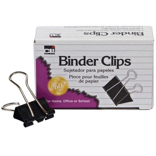 [BC05 CLI] Charles Leonard® Binder Clips — Medium, 5/8" Capacity (12/Box)