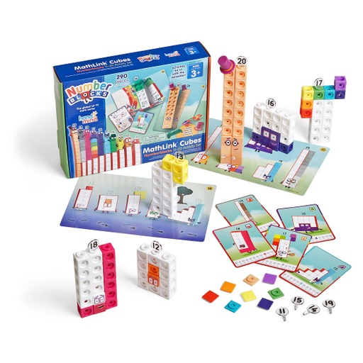 [94477 H2M] hand2mind® Numberblocks MathLink® Cubes 11–20 Activity Set — 155 Cubes + Accessories