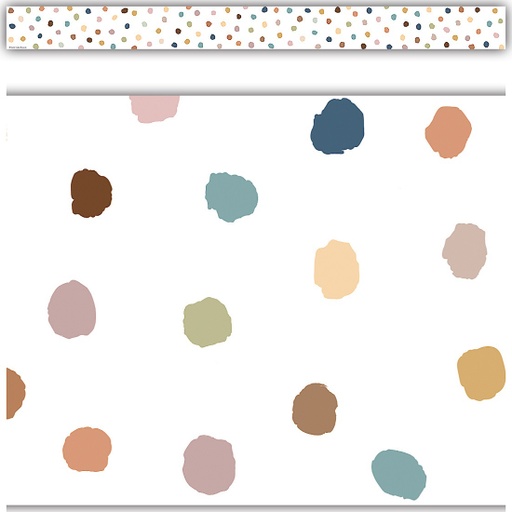 [7165 TCR] Teacher Created Resources® Everyone is Welcome Painted Dots Straight Border Trim — 35 ft total