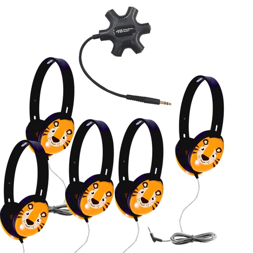[PRMT5JB HE] Listening Center with 5 Primo Tiger Headphones and Galaxy Jackbox