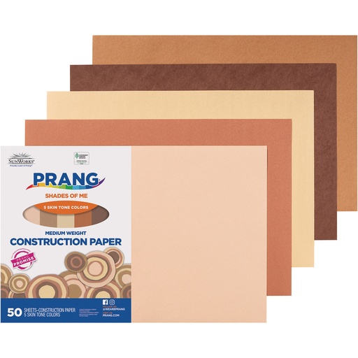 [9512 PAC] Pacon® Multicultural Construction Paper — 12" × 18", 50 Sheets (76 lb)