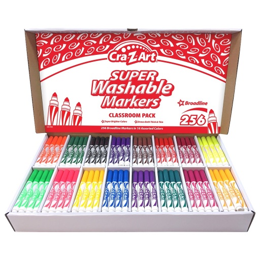 [74009 CZ] Cra-Z-Art Washable Broadline Markers Class Pack 16 Color 256 Count Box