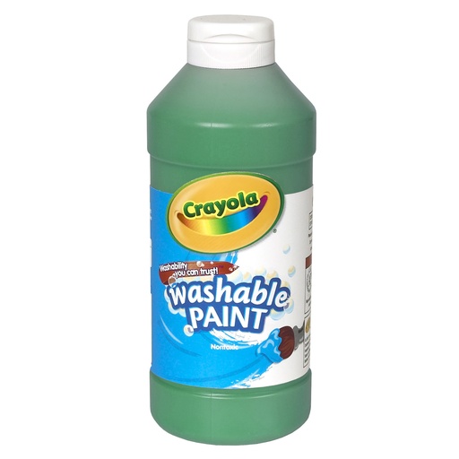 [542016044 BIN] Crayola® Washable Paint — Green, 16 oz bottle