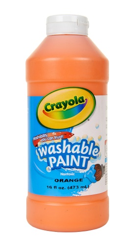 [542016036 BIN] 16oz Orange Crayola Washable Paint      Ea