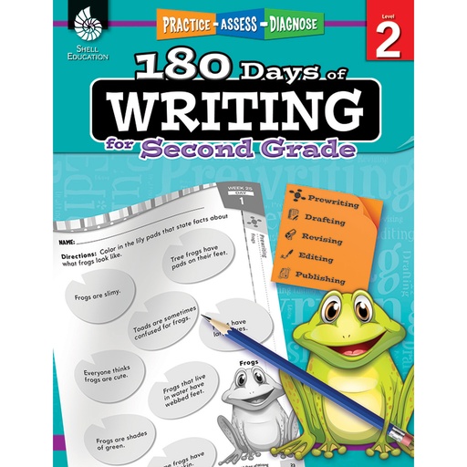 [51525 SHE] Shell Education® 180 Days of Writing — Grade 2 daily practice