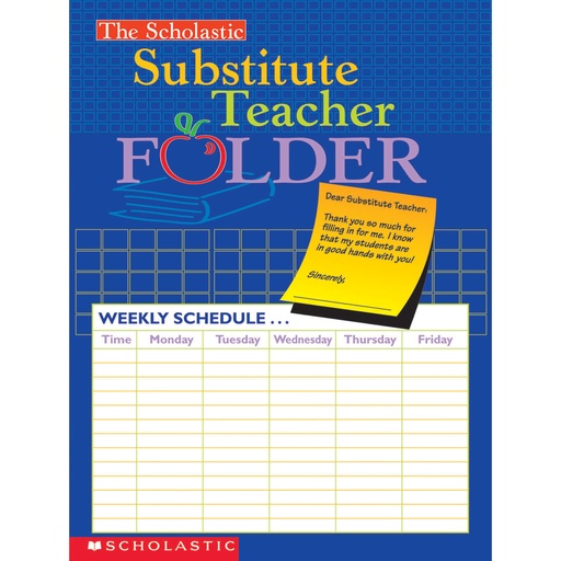 [954644 SC] Scholastic® The Scholastic Substitute Teacher Folder — Organize lesson plans and critical class info for subs