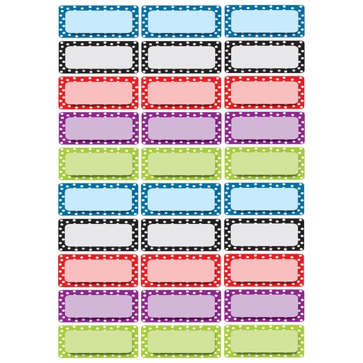 [10079 ASH] 30ct Color Dots Pattern Magnetic Die-Cut Small Foam Nameplates & Labels