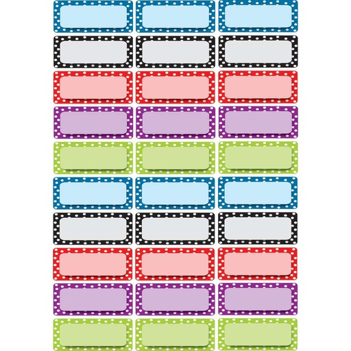 [10079 ASH] 30ct Color Dots Pattern Magnetic Die-Cut Small Foam Nameplates & Labels