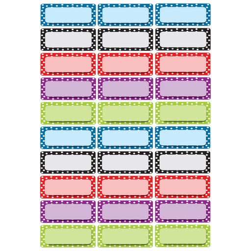 [10079 ASH] 30ct Color Dots Pattern Magnetic Die-Cut Small Foam Nameplates & Labels