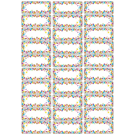 [18006 ASH] 30ct Confetti Magnetic Die-Cut Small Foam Nameplates & Labels
