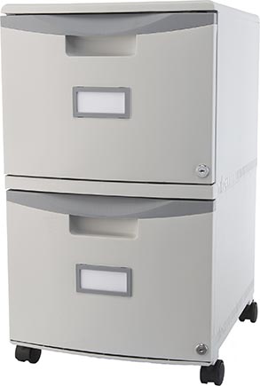 [61301B01C STX] 2 Drawer Mobile File Cabinet with Lock Putty