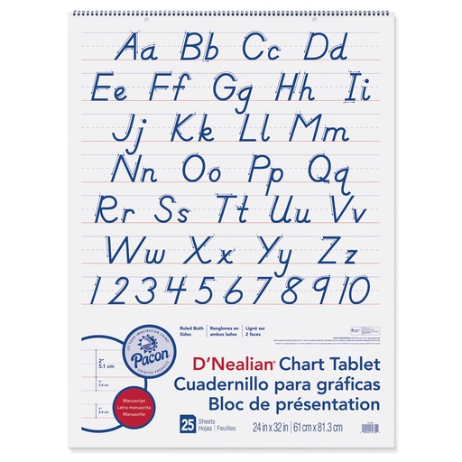 [74730 PAC] Pacon® D’Nealian Chart Tablet — 2" ruled, 24" × 32" (25 sheets)