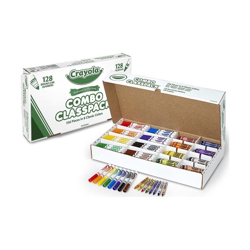 [523349 BIN] Crayola® Classpack — 128 Regular Crayons + 128 Classic Broad Line Markers (8 colors)