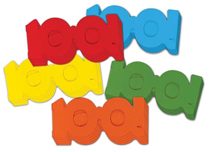 [AC4671 PAC] Creativity Street® 25ct 100 Days Paper Glasses, 2.5" x 16" flat size, 25 glasses 