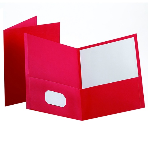 [57511 ESS] 25ct Red Leatherine Two Pocket Portfolios