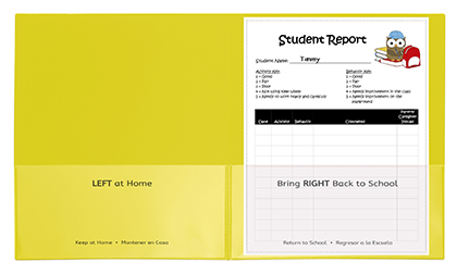 [32006 CL] 25ct Yellow Classroom Connector Two Pocket Portfolio