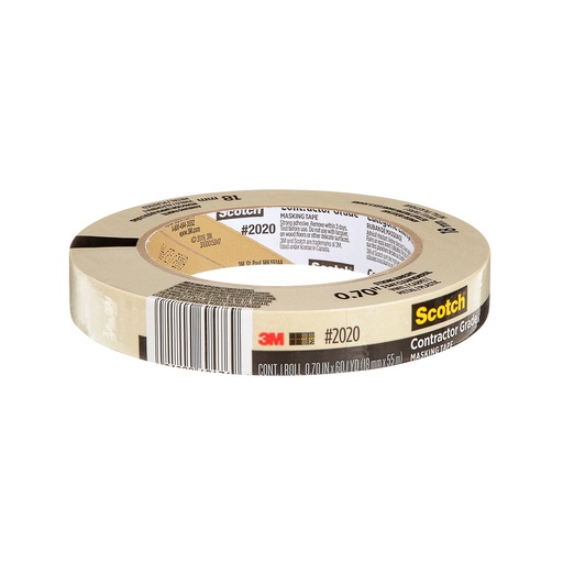 [10118 MMM] 3M™ General Purpose Masking Tape Roll, Tan,3/4" x 60 yds, Single Roll 