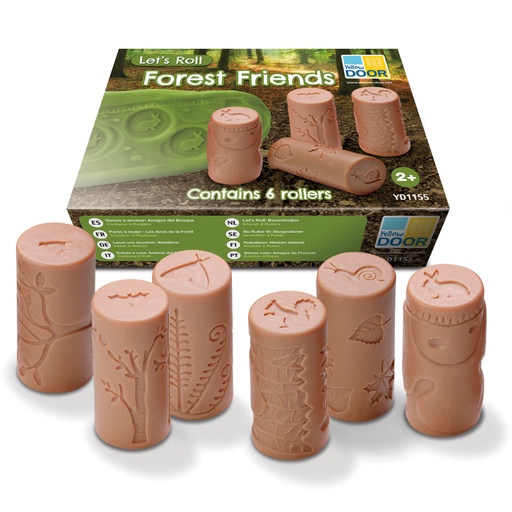 [YUS1155 YD] 6ct Let's Roll Forest Friends Roller Set