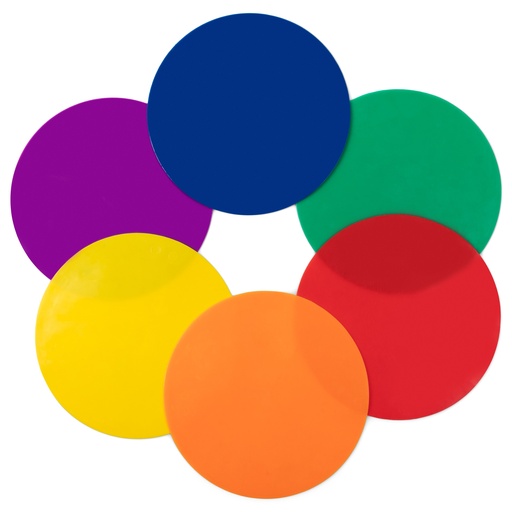 [MSPSET CHS] 10" Round Poly Spot Markers - 6 Assorted Colors