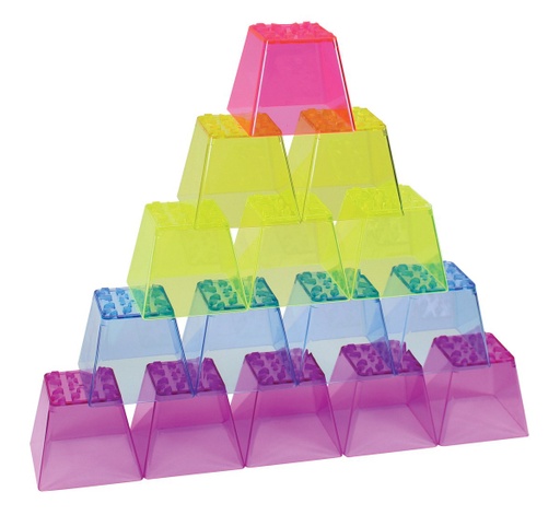 [60310 R] Roylco® Crystal Color Stacking Blocks — 50 Transparent Blocks for Light Play