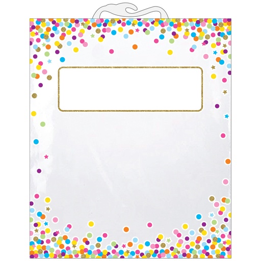 [10566 ASH] Hanging Confetti Pattern Storage/Book Bag Pack of 6