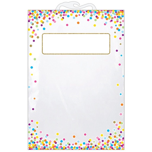 [10585 ASH] Hanging Confetti Pattern Storage/Book Bag 11" x 16" Pack of 5