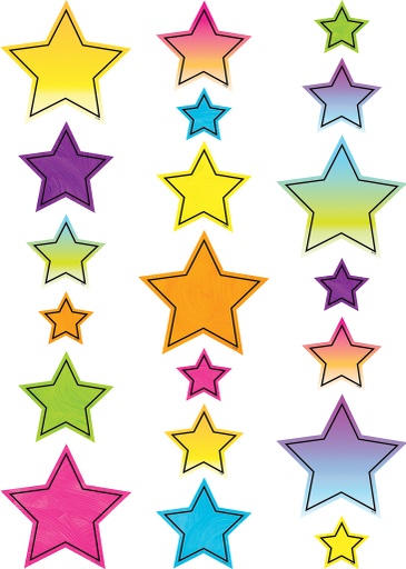 [3926 TCR] 60ct Assorted Sizes Brights 4Ever Star Accents