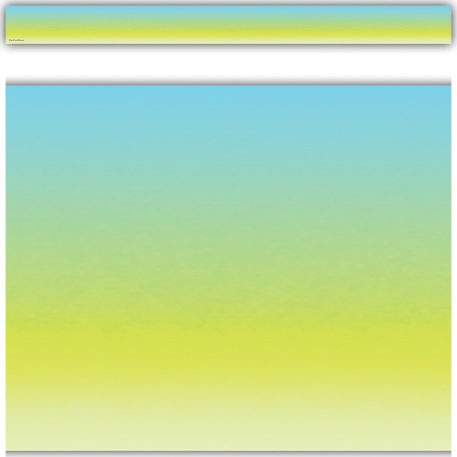 [3931 TCR] 35' Aqua and Lime Color Wash Straight Border Trim