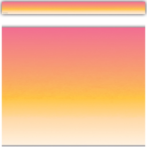 [3933 TCR] 35' Pink and Orange Color Wash Straight Border Trim