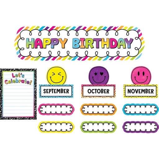 [6924 TCR] Teacher Created Resources® Brights 4Ever Happy Birthday — 50‑piece mini set
