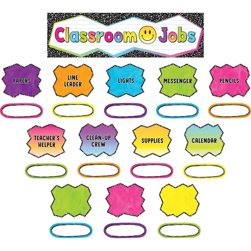 [6925 TCR] Teacher Created Resources® Brights 4Ever Classroom Jobs — 49‑piece mini set