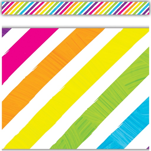 [6927 TCR] Teacher Created Resources® Brights 4Ever Stripes Straight Border — 35 feet