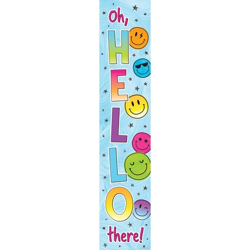 [6930 TCR] Teacher Created Resources® Brights 4Ever “Oh, Hello There!” Banner — 8" × 39" UV‑coated