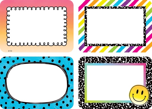 [6935 TCR] 36ct Brights 4Ever Name Tags / Labels - Multi-Pack