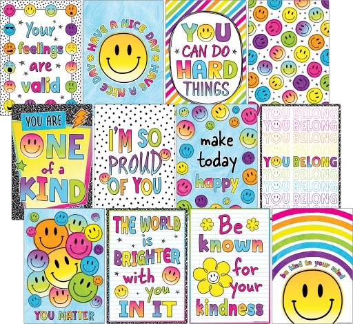 [7469 TCR] Teacher Created Resources® Brights 4Ever Positive Sayings — small poster pack (12 posters)