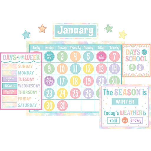 [8411 TCR] Pastel Pop Calendar Bulletin Board Set