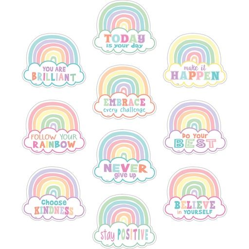 [8418 TCR] 30ct Pastel Pop Positive Sayings Accents