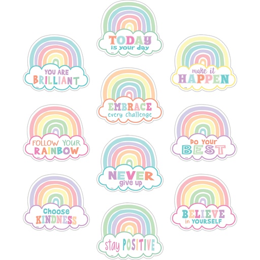 [8418 TCR] 30ct Pastel Pop Positive Sayings Accents