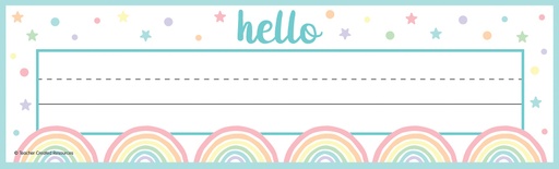 [8422 TCR] Teacher Created Resources® Pastel Pop Flat Name Plates — Student desk labels & bins