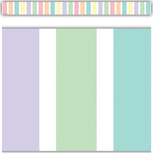 [8444 TCR] 35' Pastel Pop Stripes Straight Border Trim