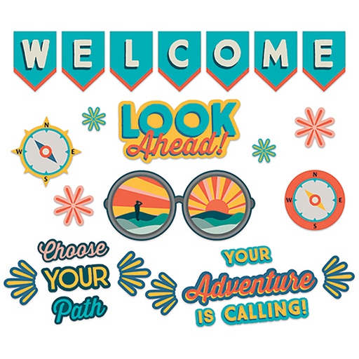 [847803 EU] Eureka® Adventurer Look Ahead Welcome Bulletin Board Set — 26 Pieces
