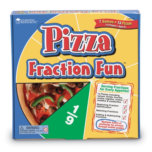 [5060 LER] Learning Resources® Pizza Fraction Fun!™ Game — 13 Double‑Sided Pizzas & 3 Spinners