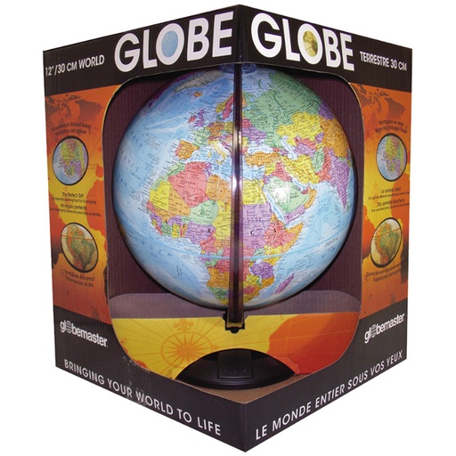 [30513 RG] Replogle® Globes Traveler Globe, 12" Blue Ocean, Raised Relief (Black Base)