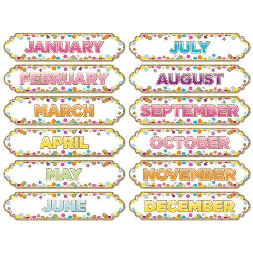 [19008 ASH] Confetti Months of the Year Magnetic Die-Cut Timesavers & Labels