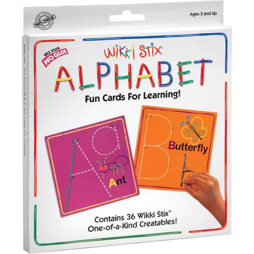 [606 WKX] Wikki Stix® Alphabet Card Set — 26 Cards + 36 Stix for Letter Formation