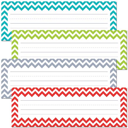 [4517 CTP] Creative Teaching Press® Chevron Solids Name Plates — 36 Pack, 9½" × 3¼"