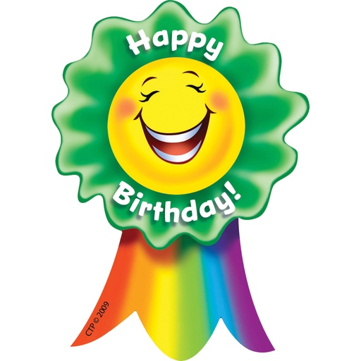 [1085 CTP] Creative Teaching Press® Happy Birthday! Smiling Ribbon Rewards,3" x 3.5", 36 per pack 