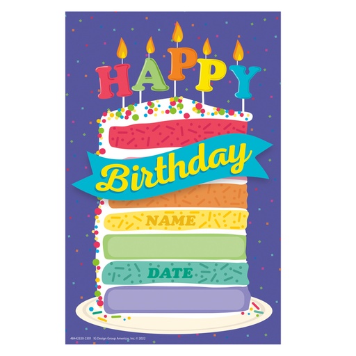 [844232 EU] Eureka® Birthday Recognition Award — 8-1/2" × 5-1/2", Pack of 36